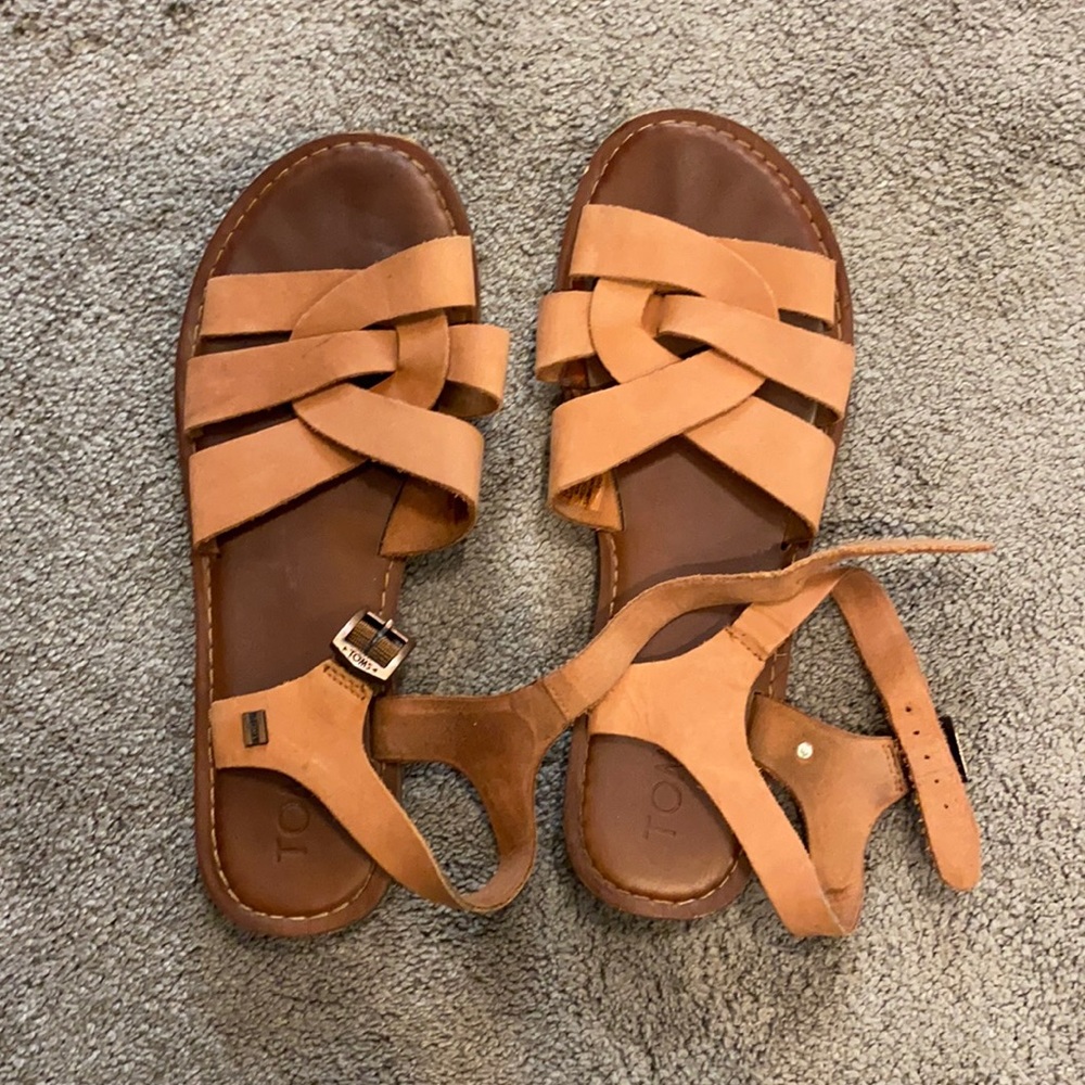 Toms Leather Zoe Saltwater Sandal